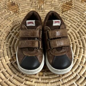 Camper Brown and Black Kids Velcro Sneakers